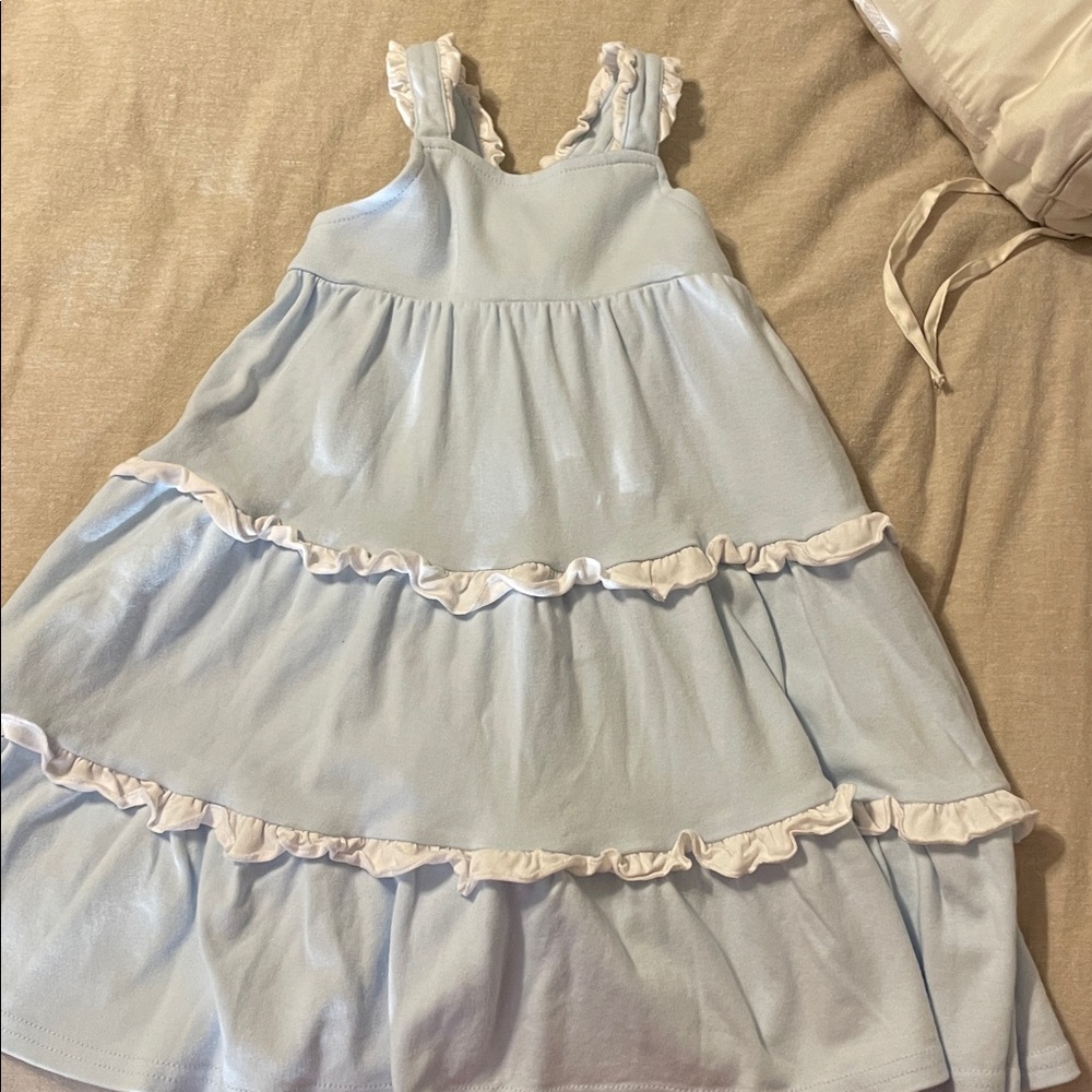 Light Blue Ruffle Tiered Dress Classic Whimsy Size 6